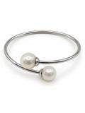 Double Pearl Wrap Silver Bracelet