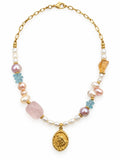 Freshwater Pearl & Mermaid Charm Necklace