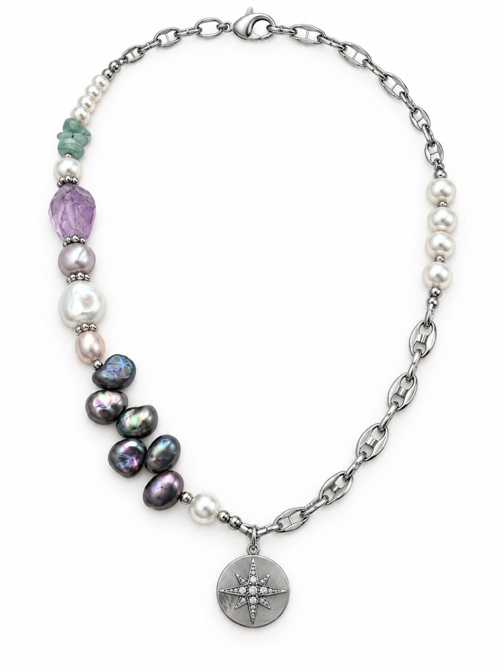 Freshwater Pearl & Star Charm Necklace