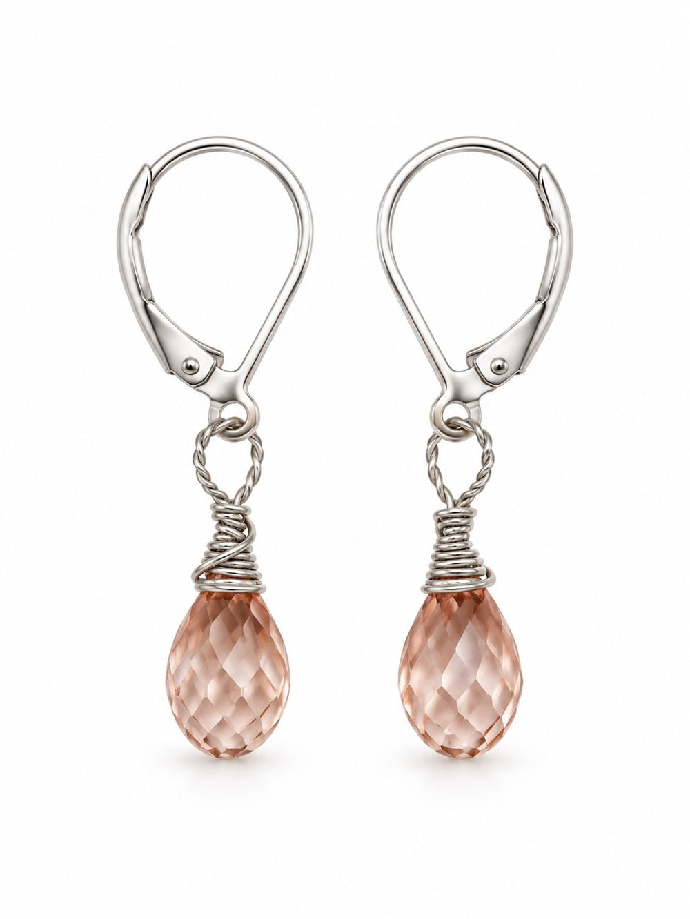 AWLB21 Padparadscha Sapphire Lever Back Earrings