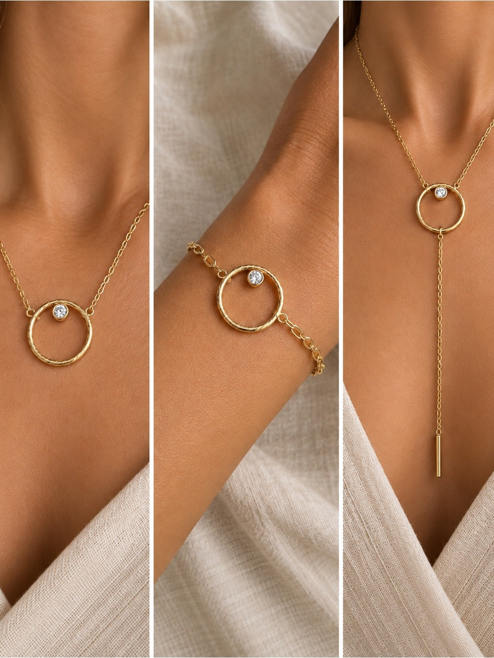 Crystal Circle Charm Link - Custom Made to Order