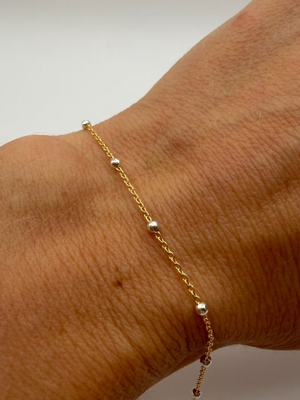 Two Tone Satellite Chain 14k GF Necklace / Bracelet / Anklet Made to Order