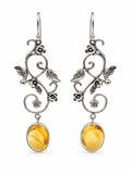 S925 Citrine Vine and Turtle Earrings