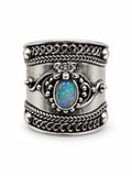 S925 Australian Opal Turtle Ring