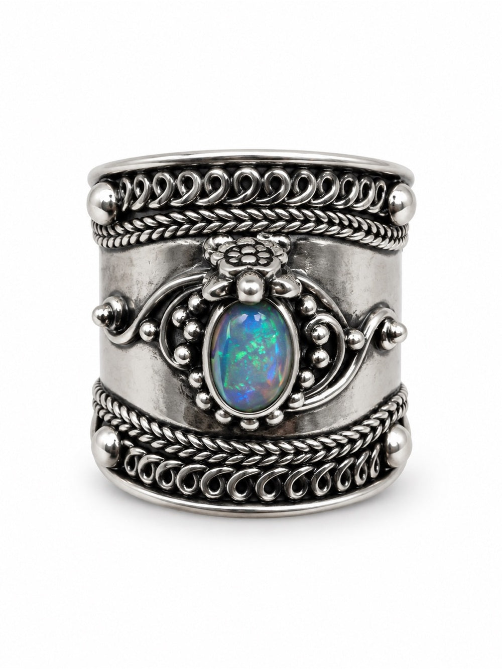 S925 Australian Opal Turtle Ring