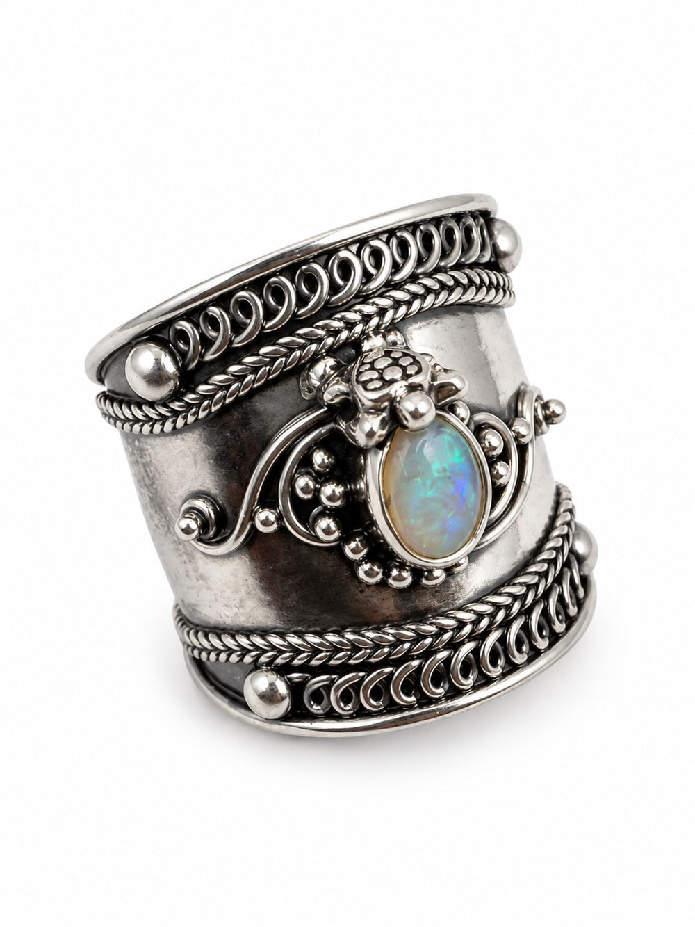 S925 Australian Opal Turtle Ring