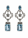 S925 Faceted Blue Topaz Turtle Earrings