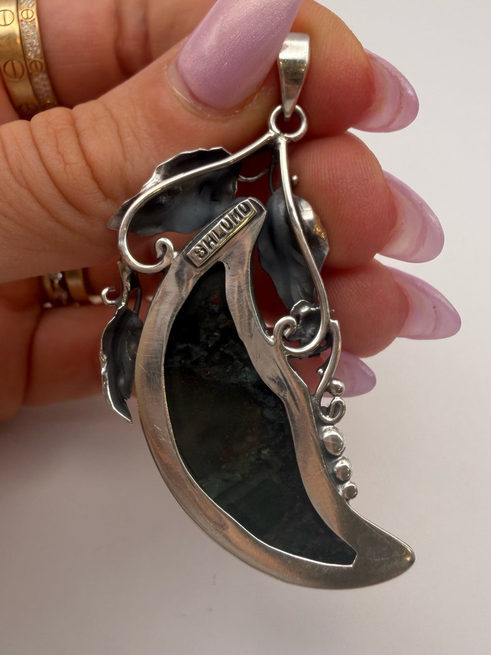 (Style 1) S925 Dragon Blood Moon and Turtle Pendant