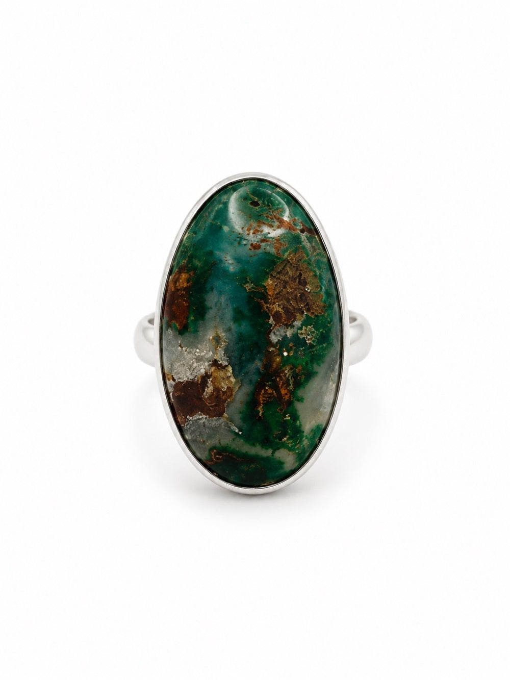 Chrysocolla Gem Silica S925 Ring