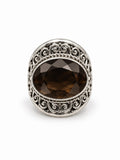 Smokey Quartz S925 Framed Ring