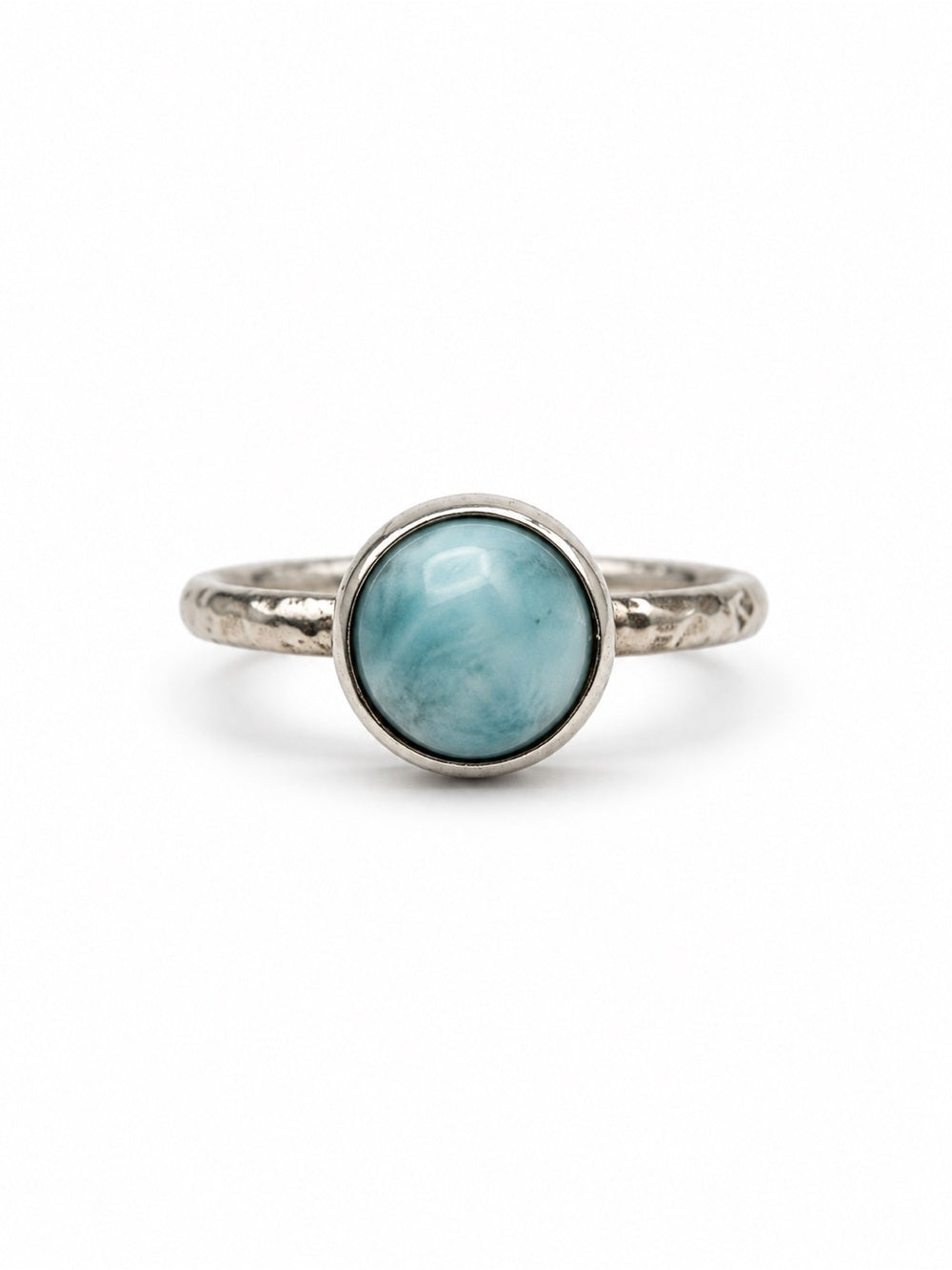 Larimar Hammered S925 Ring