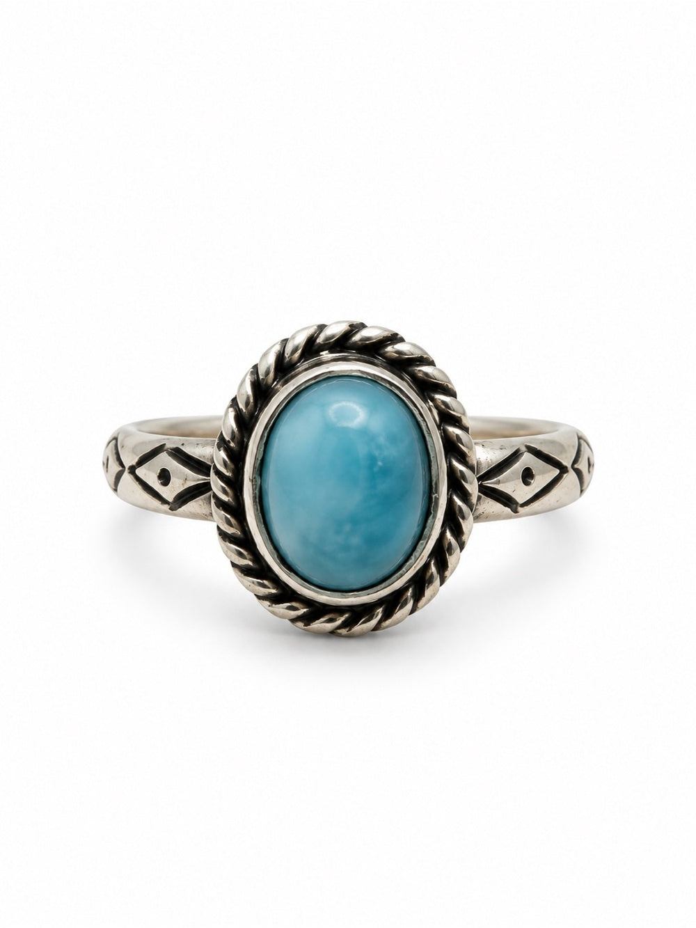 Patterned Larimar S925 Ring