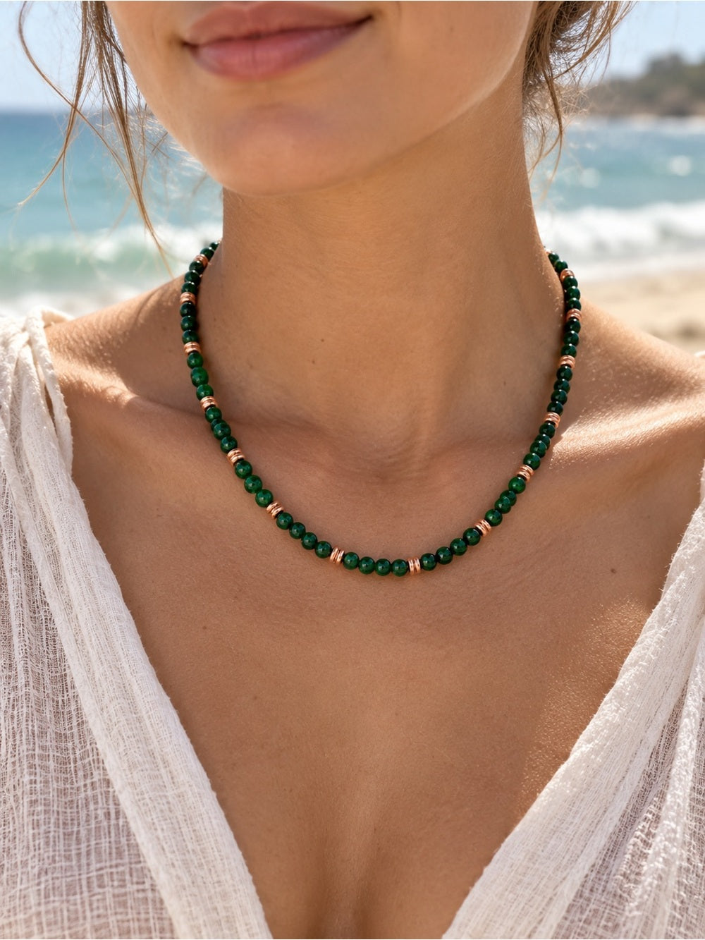 Green Agate Gemstone Necklace