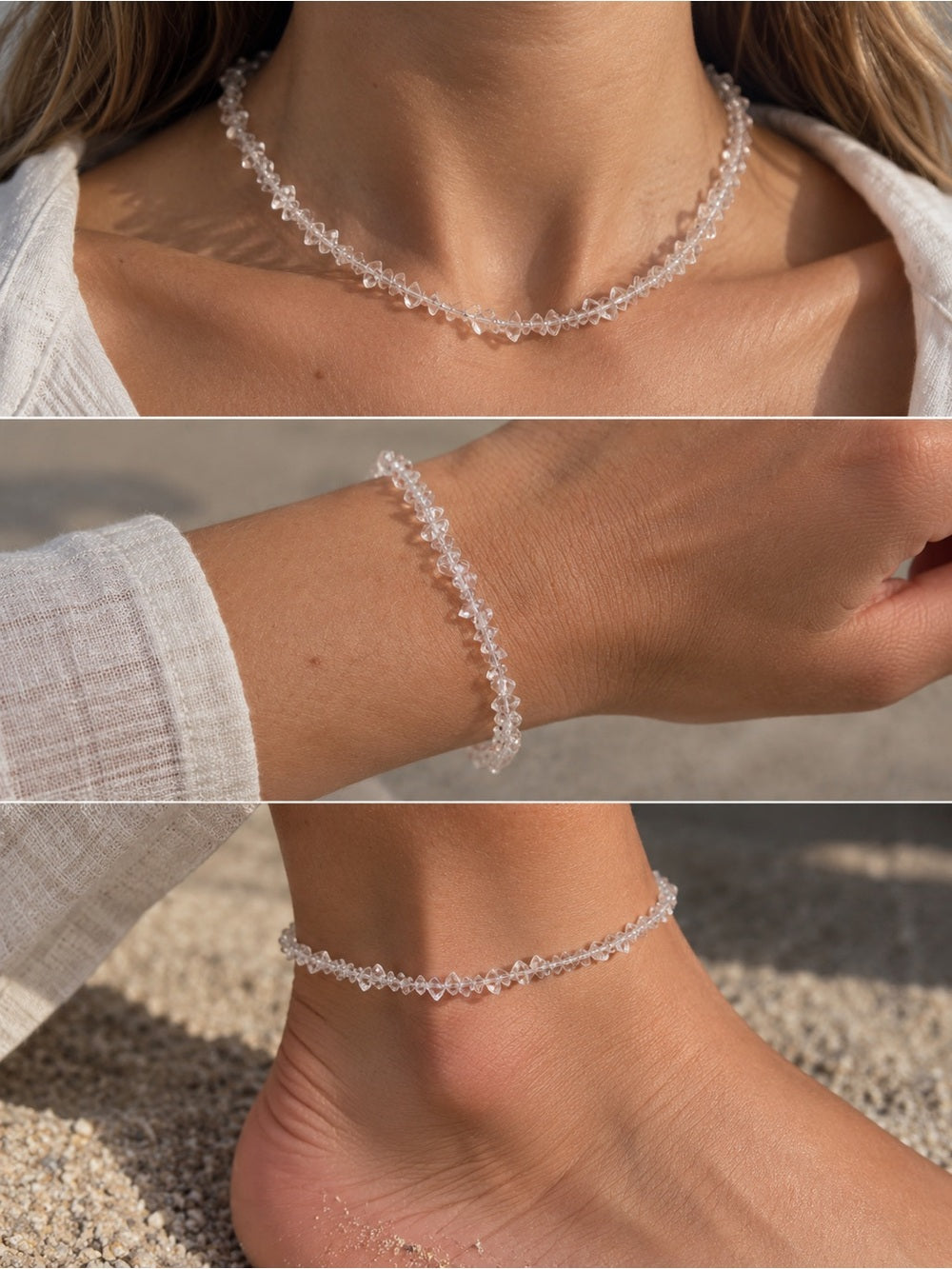 Micro Herkimer Diamond Necklace / Bracelet / Anklet | Made to Order