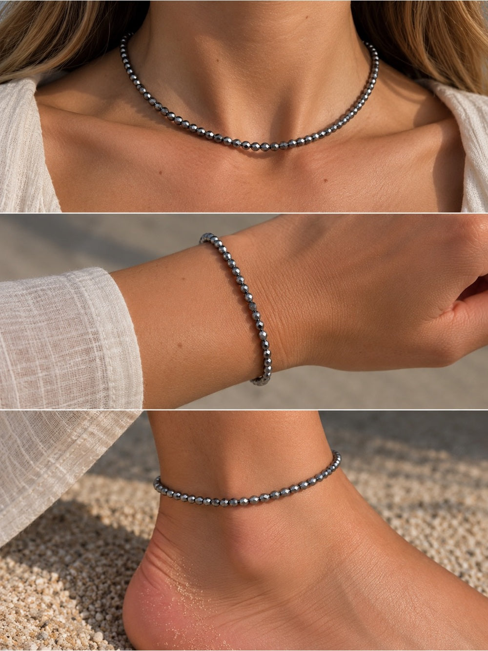 Silver Hematite Necklace / Bracelet / Anklet | Made to Order