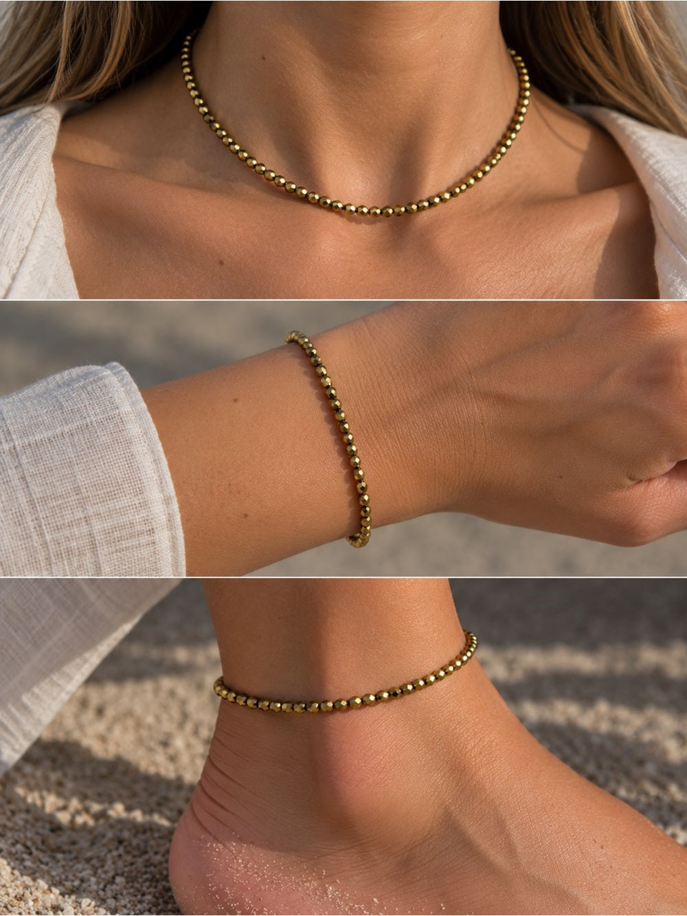 Gold Hematite Necklace / Bracelet / Anklet | Made to Order