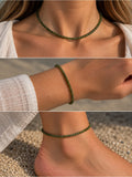Nephrite Jade Faceted Necklace / Bracelet / Anklet | Made to Order